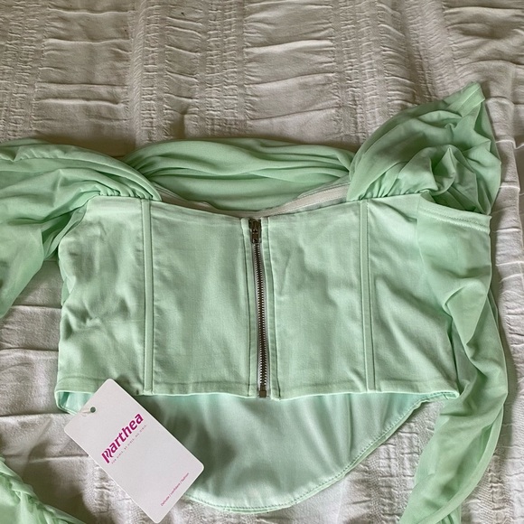 Mint green bustier corset top size S - Picture 2 of 2